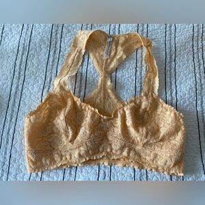 Free People Lace Racerback Bralette Orange Large